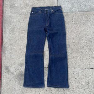 LEVIS AWESOME! 1970S ORANGE TAB DARK WASH LEVIS FLARE JEANS in BLUE