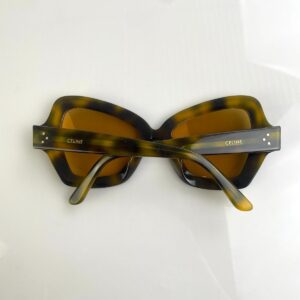 CELINE AMAZING CELINE OVERSIZED BUTTERFLY SUNGLASSES RHINESTONE EDGES - CUSTOM LENSES in BROWN HAVANA